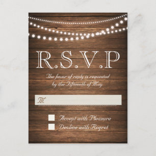 Ficelle rustique de carte postale des lumières