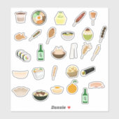 Fiche à étiquettes Cuisine coréenne (Feuille)