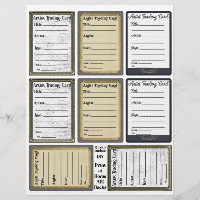 Fiche arrière de la carte de commerce d'artiste (Devant)