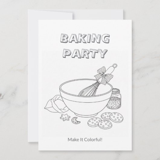 Fiche d'activité pour fête de gâteaux | Carte de c (Devant)