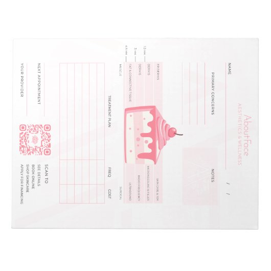 Fiche de consultation des clients - Bloc-notes ant (Devant)