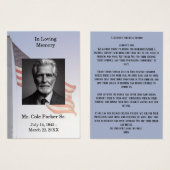 Fiche de prière militaire du drapeau américain fun (Devant & derrière)