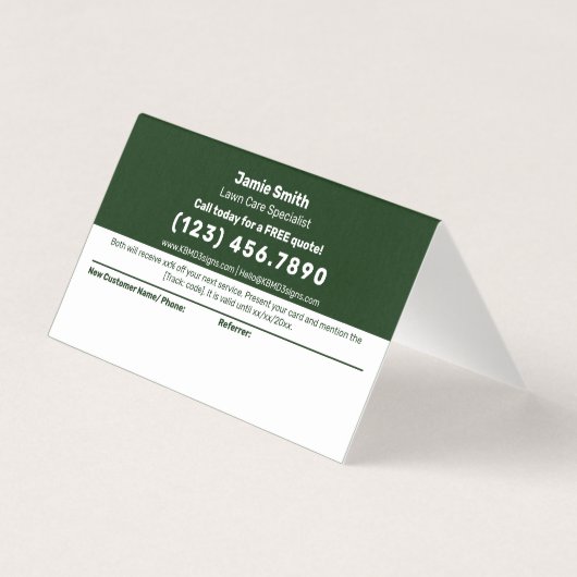 Fiche de référence Merci d'entretien de pelouse en (Back)