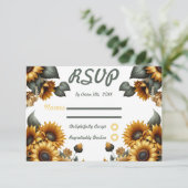 Fiche de réponse RSVP du patch de tournesol (Debout devant)