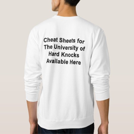 Fiche de triche SWEATSHIRT pour l'U de Hard Knocks (Dos)