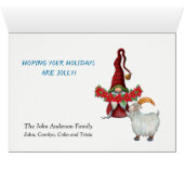 Fiche de voeux de Noël Gnome (Intérieur Horizontal (Bas))