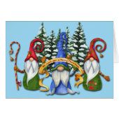 Fiche de voeux de Noël Gnome (Devant horizontal)