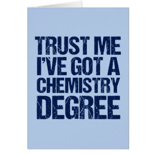 Fiche d'Humour pour diplômé en chimie amusante