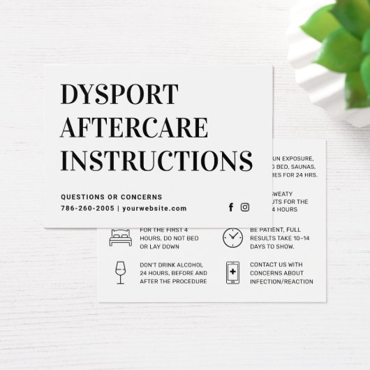 Fiche d'instruction d'injection de Dysport (Bureau)