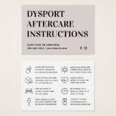 Fiche d'instruction d'injection de Dysport (Devant & derrière)