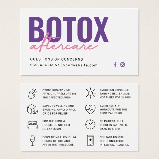 Fiche d'instruction d'injection de remplissage Bot (Devant & derrière)