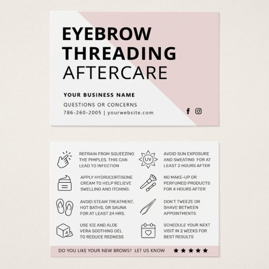 Fiche d'instructions pour le filetage des sourcils (Devant & derrière)