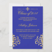 Fiche d'or et invitation à la Royal Blue Graduatio (Devant)