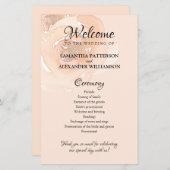 Fiche du programme de mariage à l'aquarelle floral (Devant / Derrière)