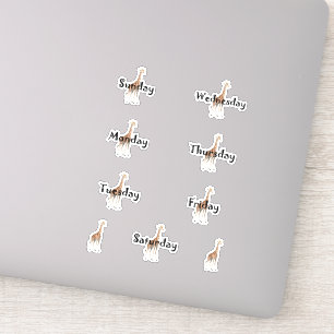 Fiche Étiquette des Jours de Giraffe de la semaine