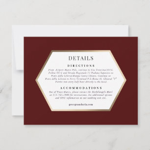 Fiche faire-part de mariage *Palazzo Grassi*