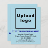 Fiche papier bleu clair de marque commerciale (Devant / Derrière)