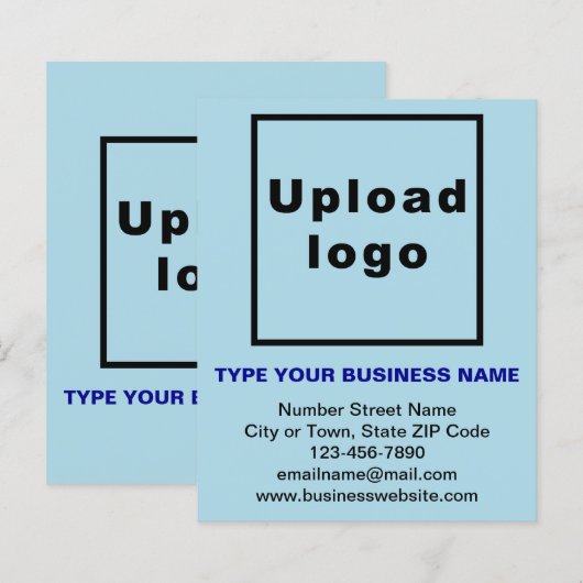 Fiche papier bleu clair de marque commerciale (Devant / Derrière)