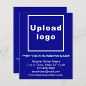 Fiche papier bleu de marque commerciale (Devant / Derrière)