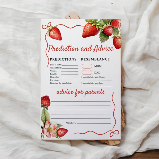 Fiche papier de la carte de jeu Prédictions et con (Créateur téléchargé)