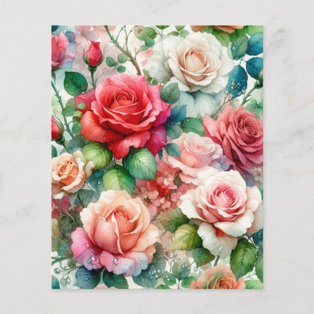 Fiche papier Motif Rose (Devant)