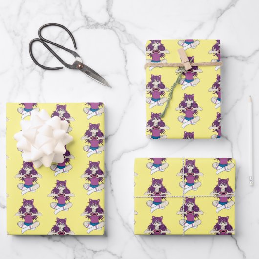 Fiche papier pour fille de joueuse vidéo Anime (Recto)