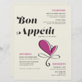 Fiche papier pour le dîner Mariage Bon Appetit (Devant / Derrière)