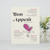 Fiche papier pour le dîner Mariage Bon Appetit (Debout devant)