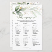 Fiche papier sur la nuptiale de votre sac à main/d (Devant / Derrière)