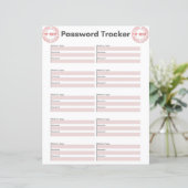 Fiche papier Top Secret Password Tracker (Debout devant)
