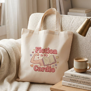 Fictie is mijn Cardio - Grappig Boek Liefhebber Tote Bag