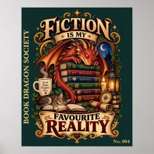 Fictie is mijn favoriete realiteit Boekendoder Poster