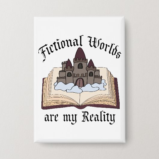 Fictieve woorden zijn mijn echte boekenliefhebber button (Voorkant)