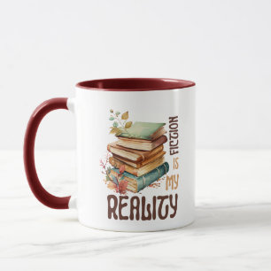 Fiction Lover Mok – Grappig Boek Quote Koffie Mok