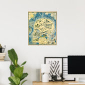  Fictional Map of Pleasure Island Poster (Thuiskantoor)