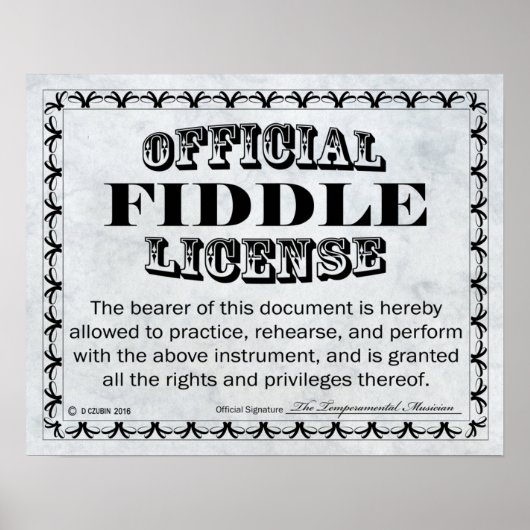 Fiddle-licentie Poster (Voorkant)