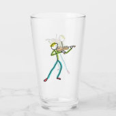 Fiddle Playing Stickman Glas (Achterkant)