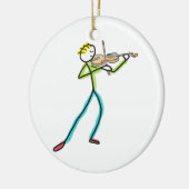 Fiddle Playing Stickman Keramisch Ornament (Links)