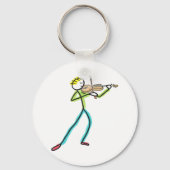 Fiddle Playing Stickman Sleutelhanger (Voorkant)