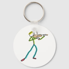 Fiddle Playing Stickman Sleutelhanger