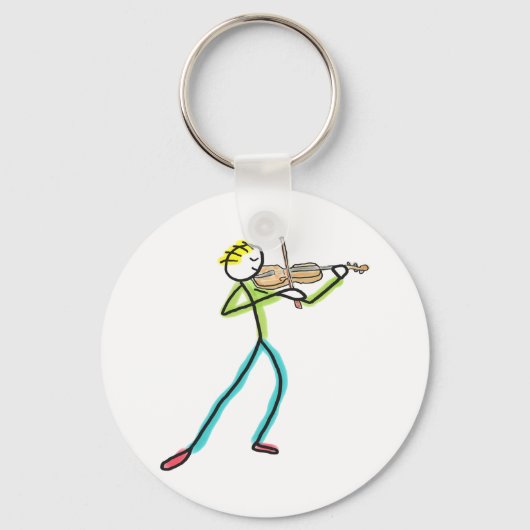 Fiddle Playing Stickman Sleutelhanger (Voorkant)