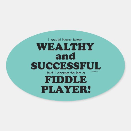 Fiddle Wealthy & Succesvolle Oval Sticker (Voorkant)