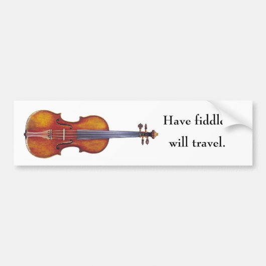 Fiddle, zal reizen bumpersticker (Voorkant)