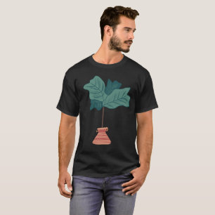 Fiddleblad Huisplant Handgetekend T-shirt