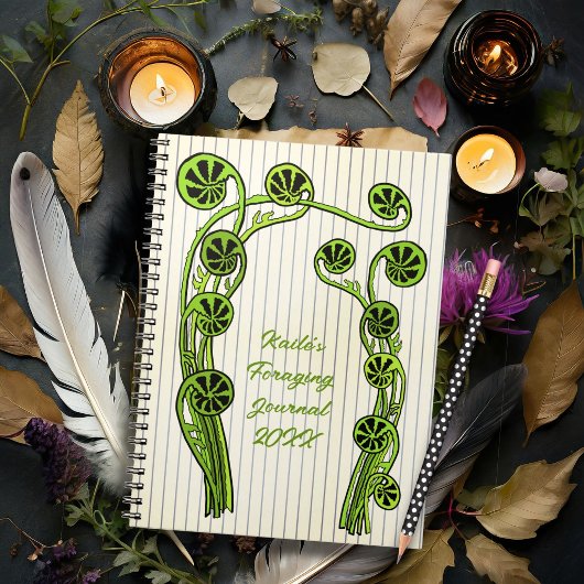 Fiddlehead Ferns Art Custom Spring Journal Notitieboek