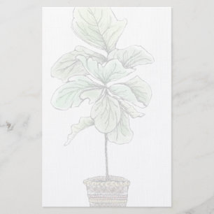 Fiddleleaf Fig geïllustreerd blanco Briefpapier