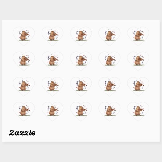 fiddler capybara hart sticker (Vel)