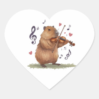 fiddler capybara hart sticker