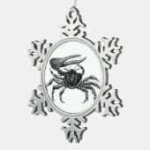 Fiddler Crab Drawing Tin Sneeuwvlok Ornament (Rechts)