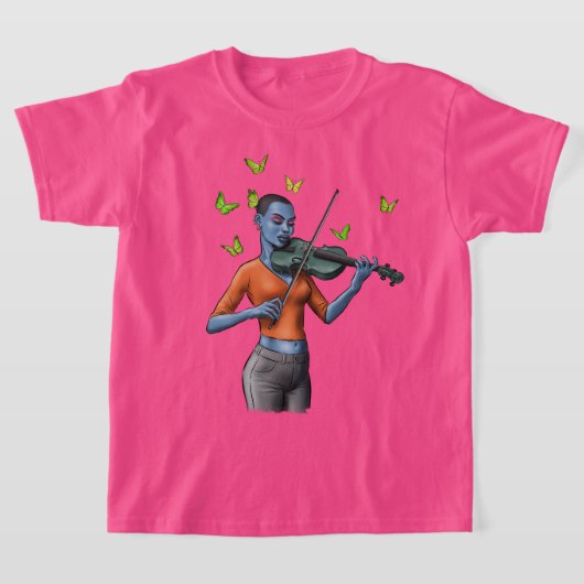 Fiddler Dreamscape - Meisje en vlinders T-shirt (Laagn)
